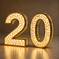 Enseigne LED entièrement personnalisable, lettres dorées rétroéclairées, enseigne en diamant, lettres latérales perforées, lettres lumineuses Starlight Gold pour entreprises