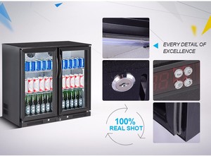 Commercio all'ingrosso su ordinazione bar vetrina frigo di birra per bevande frigorifero <span class=keywords><strong>con</strong></span> due porte di vetro mini <span class=keywords><strong>congelatore</strong></span> <span class=keywords><strong>con</strong></span> ruote - Product Image 5