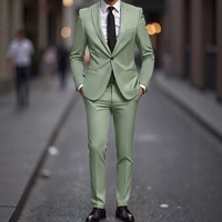 Setelan Jas Formal Pria 3 Potong Dua Kancing Warna Solid Slim Fit Peak Lapel Blazer Rompi dan Celana Berbagai Warna
