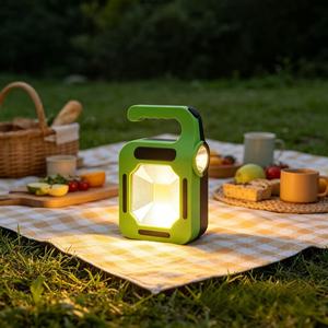 Lampe de travail LED portable 2 en 1, lanterne de camping COB, lampe de poche d'urgence étanche - Product Image 2
