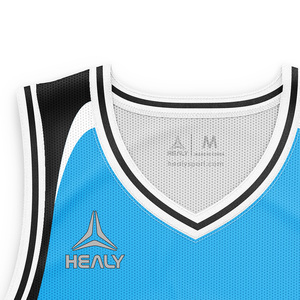Camisetas de Baloncesto Healy Fresh Bold Blue con Cuello en V, Cómodas, Ligeras, de Poliéster, sin Mangas, Unisex - Product Image 2