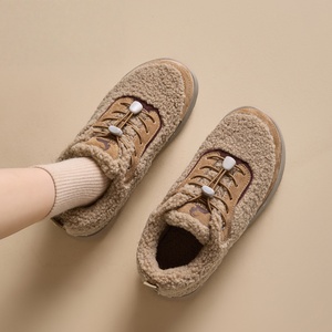 Chaussures de marche souples et légères en toile unie doublées de peau de mouton avec semelle intermédiaire en EVA et semelle extérieure en caoutchouc antidérapante - Product Image 4