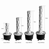 Tour hydroponique/aéroponique verticale personnalisable à 4 à 10 niveaux avec lumière LED à spectre complet en option pour la culture d'herbes à domicile ou en classe
