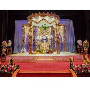 Mandap de Madera para Ceremonias del Sur de la India, Premium, Resistente, Tamaño Personalizable, Artesanía, Decoración para Eventos - Product Image 1