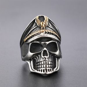 Anneaux de mode en gros de style punk, crâne, vétéran de la Seconde Guerre mondiale, marine, bijoux fins pour hommes et femmes - Product Image 4