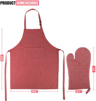 Tablier cuisine blanc, ensemble de 5 pièces, avec mitaines de four, porte-serviettes, set de tabliers de cuisine