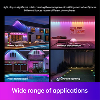Décoration de Noël, éclairage de gouttière extérieur 24V, lumière intelligente pour maison connectée, RGBIC IP65, éclairage de toit pour fête, vacances, Halloween