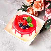 Boîte en papier carrée blanche personnalisée, résistante à la graisse, de qualité alimentaire, pour boulangerie, sandwichs, fêtes, avec couvercles transparents