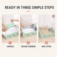 Bac à litière pliable jetable pour chat, avec revêtement argenté, portable, en carton, pour voyage, deux tailles, vente en gros