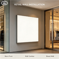 Boîte à lumière rectangulaire en aluminium blanc ultra-mince avec tissu tendu, rétroéclairée par LED, pour montage mural intérieur, stand de salon professionnel, hall d'accueil, salle d'exposition