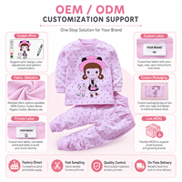 Ensemble de pyjama 100 % coton pour enfants, motif à pois mignon pour filles, vêtements de nuit pour bébés et tout-petits, pyjamas de classe A pour tout-petits, étiquette privée OEM personnalisée