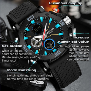 Reloj Digital SANDA 3350 para Hombre, Resistente al Agua, Luminoso, con Alarma, Cuenta Regresiva, Multifunción, Deportivo - Product Image 4
