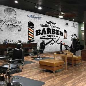 Papel Tapiz para Barbería, Decoración de Madera, Mural, Herramientas de Peluquería - Product Image 4