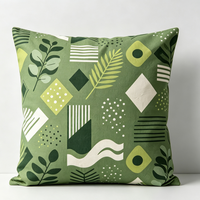 Housse de coussin en coton pur à imprimé floral vert, housse de coussin décorative personnalisée pour la décoration de canapé australien