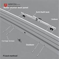Verrou de sol pour porte à enroulement de 695 mm avec cylindre de 40 mm pour poutres inférieures de moins de 25 mm d'épaisseur