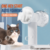 Machine à bulles automatique pour le bain des animaux de compagnie, distributeur de mousse pour shampoing pour chat et chien, brosse de massage en silicone, outil de toilettage SPA pour la maison et le salon d'animaux