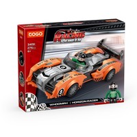 Kit de Construcción de Coches de Carreras de Plástico COGO, Bloques de Construcción para Niños, Juego de Bloques de Construcción de Partículas Pequeñas