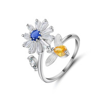 Usine directe Top qualité mode anneaux réglable Zircon incrusté or plaqué anneau femmes taille comme bijoux fins anneaux