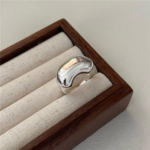 Ada Jewelry Bagues ajustables en argent sterling S925 pour <span class=keywords><strong>femme</strong></span>, style tendance, robuste, type alliance éternité - Product Image 1