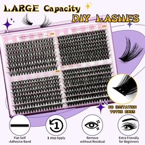 Pestañas en Racimos Individuales 30D 40D 50D de Fibras Sintéticas, Set de Pestañas Postizas para Kit de Extensión DIY - Product Image 2