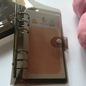 Cuaderno de hojas sueltas de PVC, creativo, transparente, negro, Cuenta de mano, viaje, 6 agujeros, Bloc de notas A5, A6, A7, carpeta negra de Pvc - Product Image 3