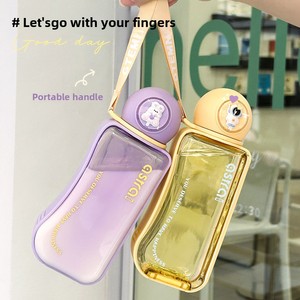 Sommer New Style High Appearance Level Plastik becher Tragbare süße Kinder Wasser flasche Outdoor Große Kapazität Outdoor Sport flasche - Product Image 2