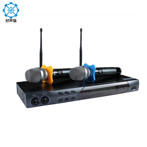 <b>Wireless</b> <b>Microphone</b> System Uhf Dual Channel Lcd Display Built In Antennas For Ktv Karaoke - Product Image 5