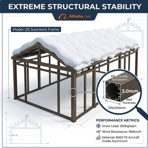 Solárium de Lujo para Todas las Estaciones, de Aluminio y Vidrio, Aislado, Jardín de Invierno para Espacios Exteriores - Product Image 3