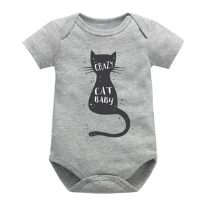 Usine en gros 100% coton bébé barboteuse à manches courtes body avec triangle imprimé décontracté été ramper costume ensemble - Product Image 3
