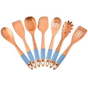 Nóng Bán 7 Cái Sồi Đồ Dùng Bằng Gỗ Đặt Nấu Ăn Thìa Thìa - Product Image 1