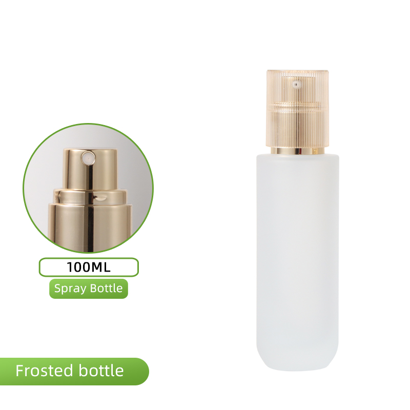 Tête de pulvérisation or givré 100 ml + couvercle jaune translucide rayé