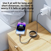 Câble de données magnétique rétractable Type-C 240W, gaine en PVC, blindage tressé, conducteur en cuivre étamé, charge rapide 5A, écouteurs USB