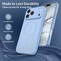 Coque de protection magnétique pour appareil photo pour iPhone 16 17 18 Pro Max, dos givré, hybride TPU PC, antichoc, avec protection d'objectif