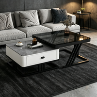 Nouvelle Table Basse 2026 en Pierre Frittée, Design Minimaliste et Luxueux, Carrée et Simple, Idéale pour Petits Appartements