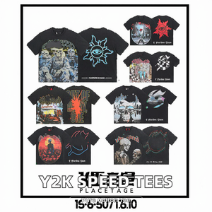 T-shirt oversize da uomo in cotone 100% <span class=keywords><strong>di</strong></span> alta qualità "gods Graphic High Street Speed Vintage y2k" t-shirt grafiche con carattere - Product Image 3