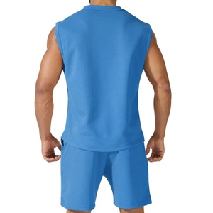 Chaleco sin Mangas de Talla Grande, Personalizable con Logotipo Bordado, Marca Extendible y Elástica, Conjunto Deportivo de 2 Piezas para Hombre - Product Image 3