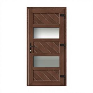 Ligne en acier |   Porte moderne en PVC avec finition métallique, ouverture horizontale pour cuisine et usage extérieur - Product Image 1