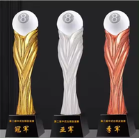 Trophées et médailles sportifs personnalisés trophées de football en métal en résine de cristal toute balle