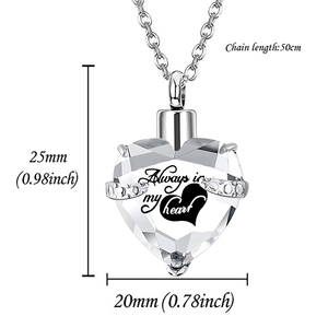 Cremazione in vetro, gioielli, acciaio inossidabile, per sempre nato nel mio cuore, ciondolo in pietra, urna, collana, cenere rack, souvenir - Product Image 2