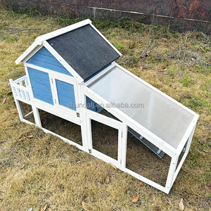 SDR055 Niche pour lapins moderne en bois de sapin de haute qualité, pour intérieur et extérieur, écologique, pour petits animaux, avec toit à pignon - Product Image 5