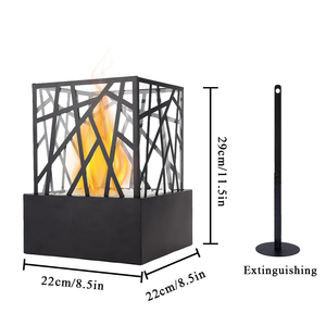 Camino portatile quadrato in vetro da tavolo a bioetanolo camino da tavolo a bioetanolo durevole piccolo camino con pietre bianche - Product Image 6