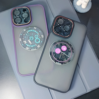 Coques de téléphone innovantes à thème horloge, design sportif, avec anneau support magnétique sécurisé et antichoc en TPU+PC