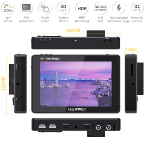 Feelworld lut7s Pro 7 "2200nits màn hình cảm ứng máy ảnh Monitor dạng sóng nhà máy giá bán buôn OEM/ODM hỗ trợ tùy chỉnh bao bì - Product Image 2