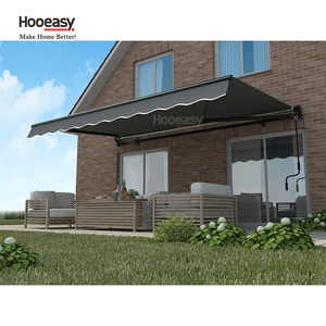 Hooeasy Outdoor Aluminum Manual Adjustable Folding Arm Retractable <strong>Awning</strong> Roof Canvas <strong>Wall</strong> <strong>Mounted</strong> <strong>Awnings</strong> Canopies - Product Image 2