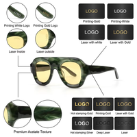 Gafas de Sol Unisex con Montura Gruesa y Protección UV400, Estilo Vintage, Polarizadas, de Acetato, Protección UV Total, Venta al Por Mayor