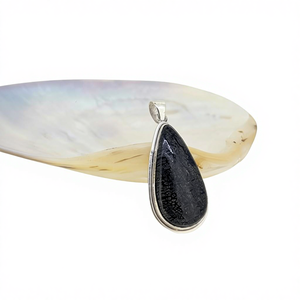 Pendentif de mariage vintage, design rétro, traditionnel, en argent sterling 925 massif, fait à la main, plaqué or rose, avec cabochons en pyrite et plumes - Product Image 1