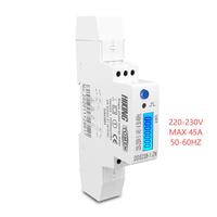 Medidor de Energía Monofásico de Riel DIN de 5(45)A, 45A Máx., 110V/220V, 50HZ/60HZ, con RS485 MODBUS-RUT