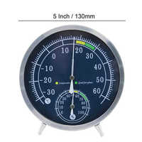 Termometer ruangan dalam ruangan baja tahan karat Premium higrometer Analog Barometer dan instrumen termometer