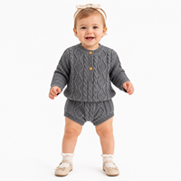 Pull-over en tricot doux tendance pour enfants, fabrication directe d'usine, tenue décontractée pour l'automne et l'hiver, logo personnalisé OEM, ensembles pour bébés garçons