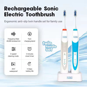 แปรงสีฟันไฟฟ้าไร้สายคุณภาพสูงพร้อมโลโก้สั่งทำพิเศษ แปรงสีฟันโซนิคขนแปรงนุ่มแบบหรูหรา OEM - Product Image 2